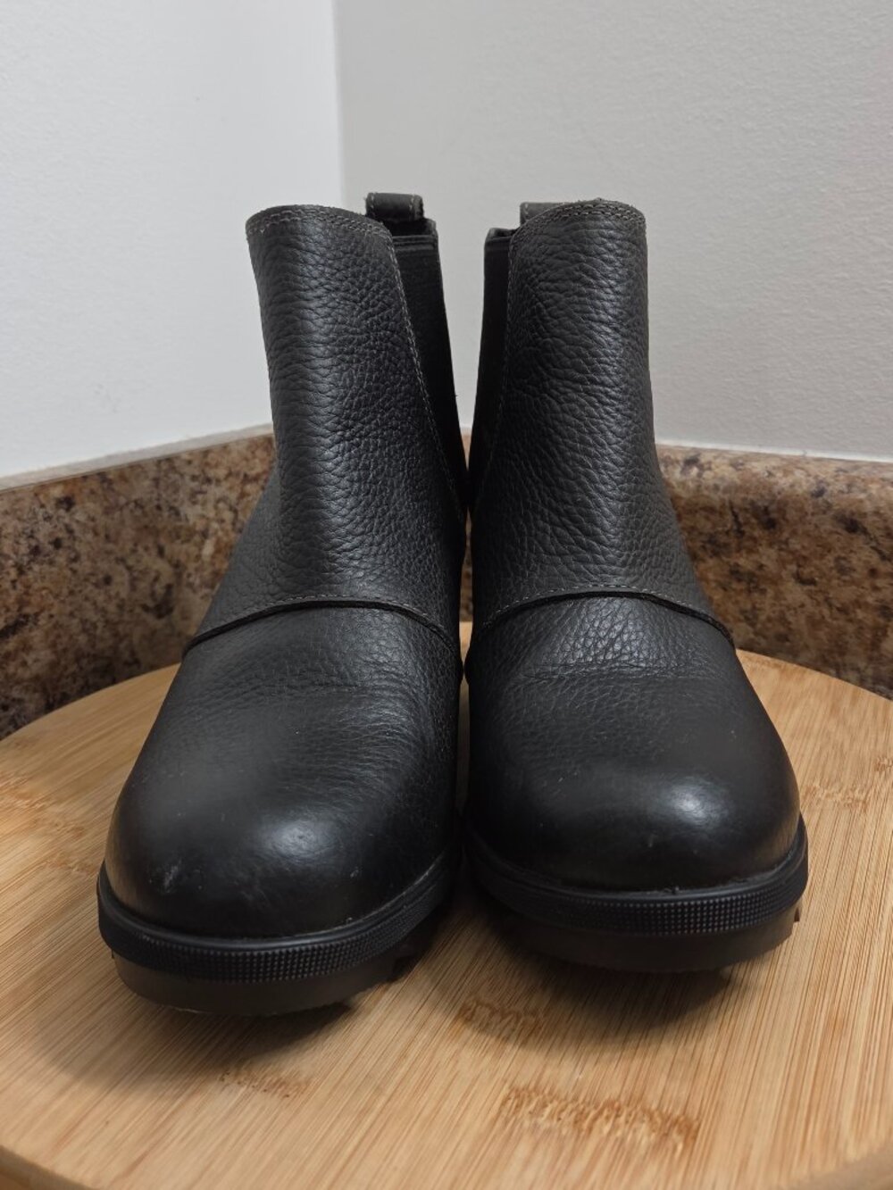 Sorel Joan Of Artic 2 Womens Black Leather Wedge Waterproof Ankle Boots Size 7.5 - Picture 2 of 10